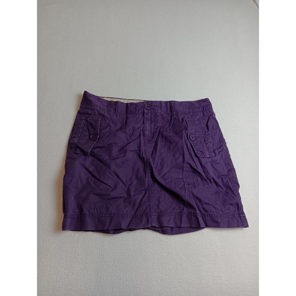 GAP Purple Cotton Cargo Mini Skirt Womens Size 4 Button Pockets Casual